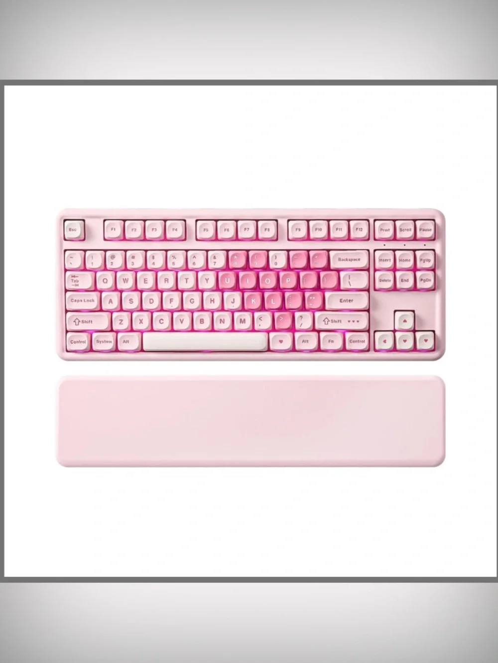 YUNZII B87 Wireless Mechanical Keyboard (Pink, MilkV2 Switch)